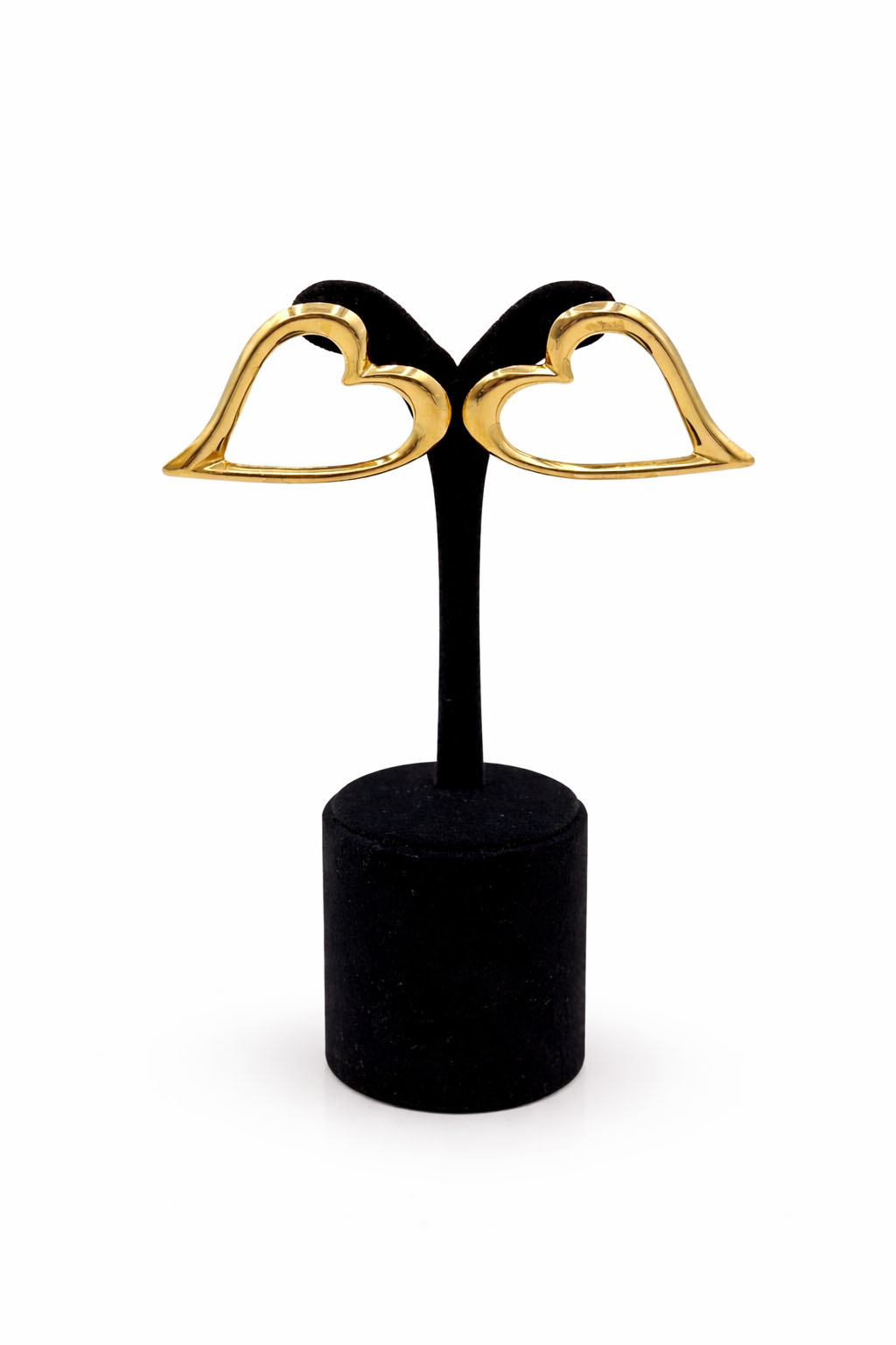 Kalp Figürlü Altın Renk Çelik Küpe