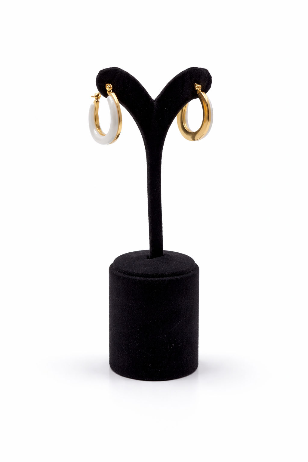 Sedef Detaylı Altın Renk Halka Çelik Küpe