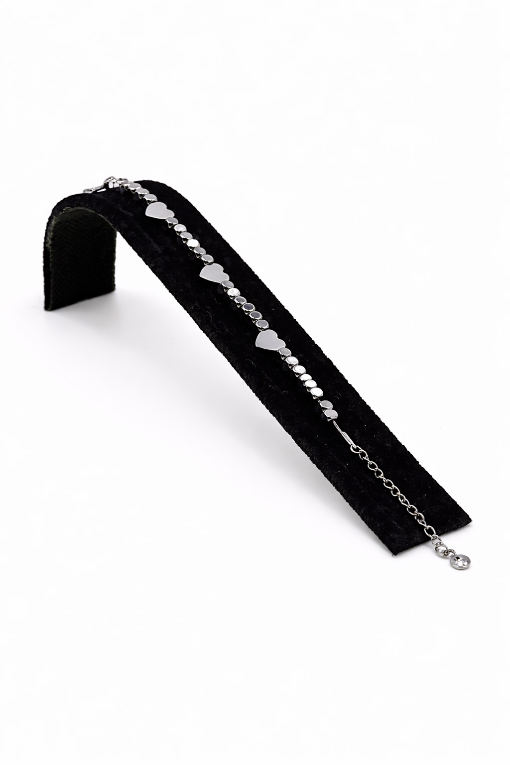 Kalp Figürlü Gümüş Renk Çelik Bileklik