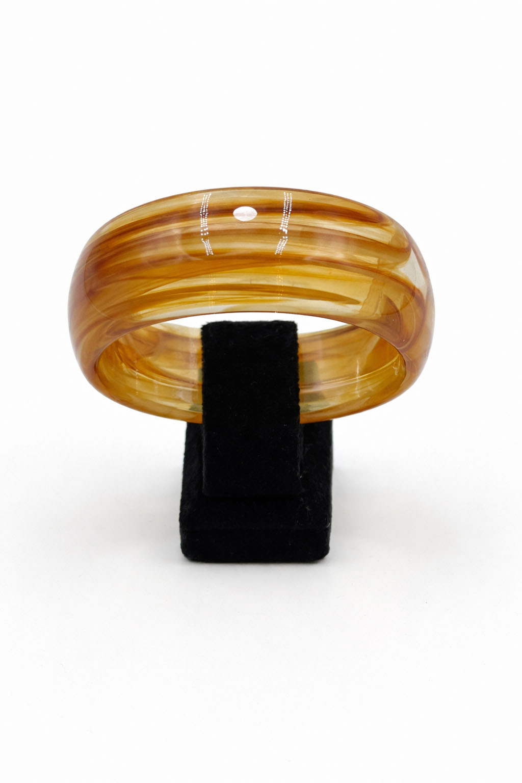 Kahverengi Mermer Desenli Kalın Akrilik Bilezik