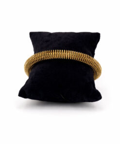 Spiral Bükmeli Altın Renk Çelik Lastikli Bilezik