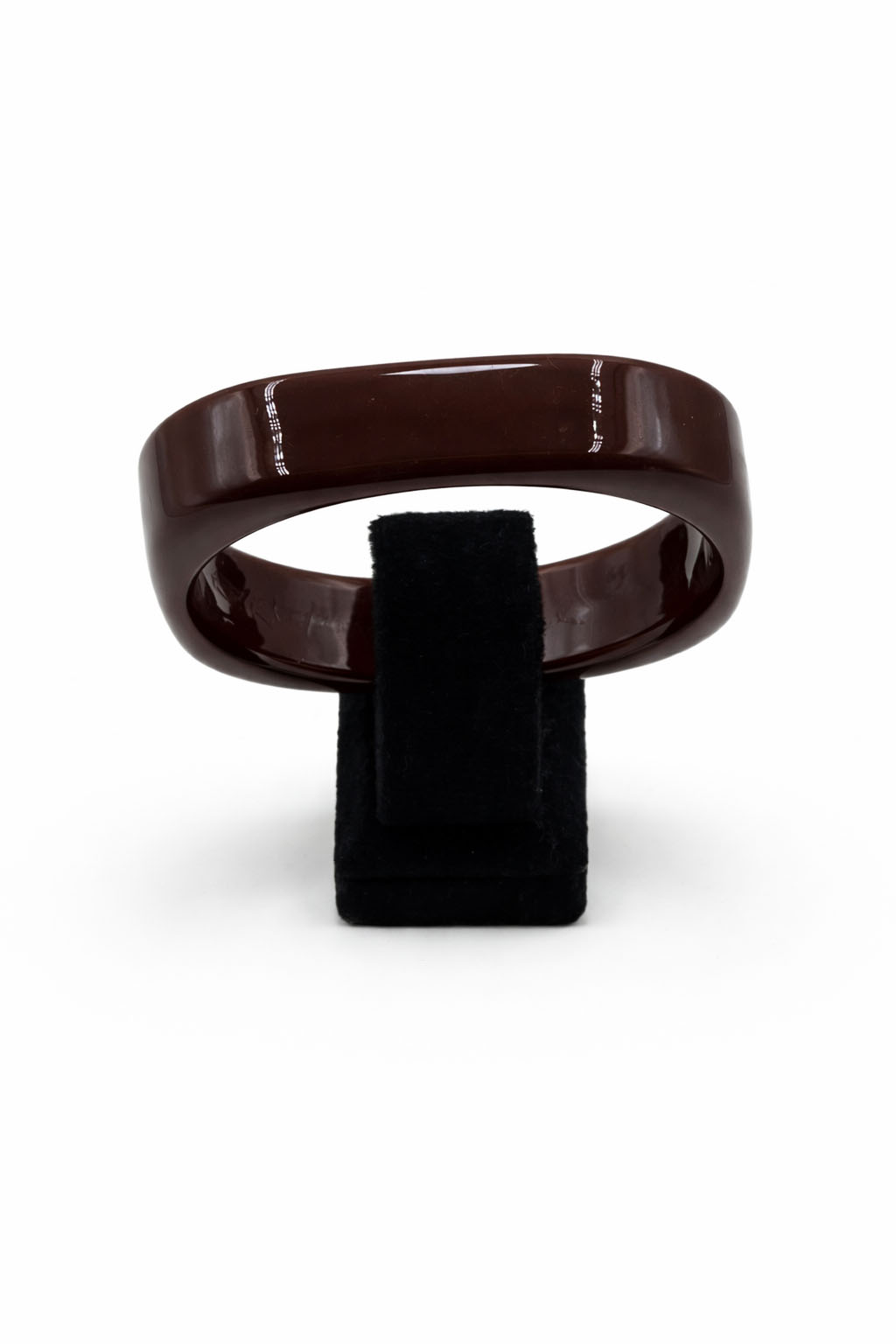 Kahverengi Renk Parlak Yüzeyli Geniş Akrilik Bilezik