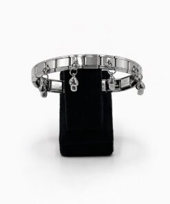 Mantar Figürlü Gümüş Renk Çelik Charm Bileklik