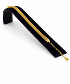 Örgülü Düz Zincir Altın Renk Çelik Bileklik