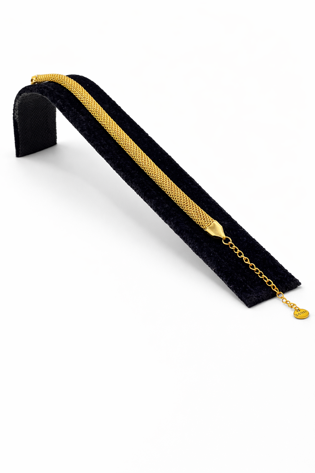 Örgülü Düz Zincir Altın Renk Çelik Bileklik