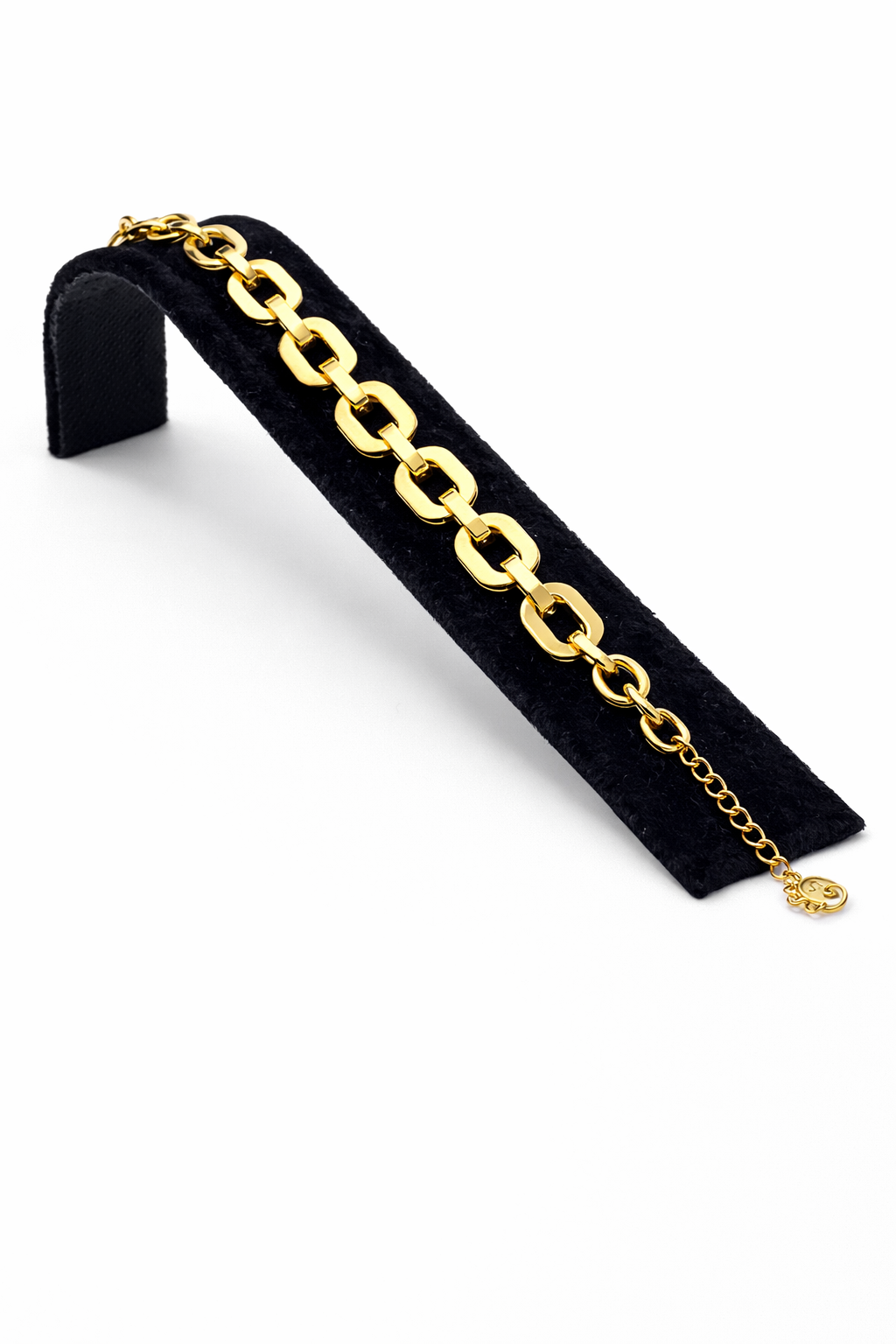 Kalın Zincir Halkalı Altın Renk Çelik Bileklik