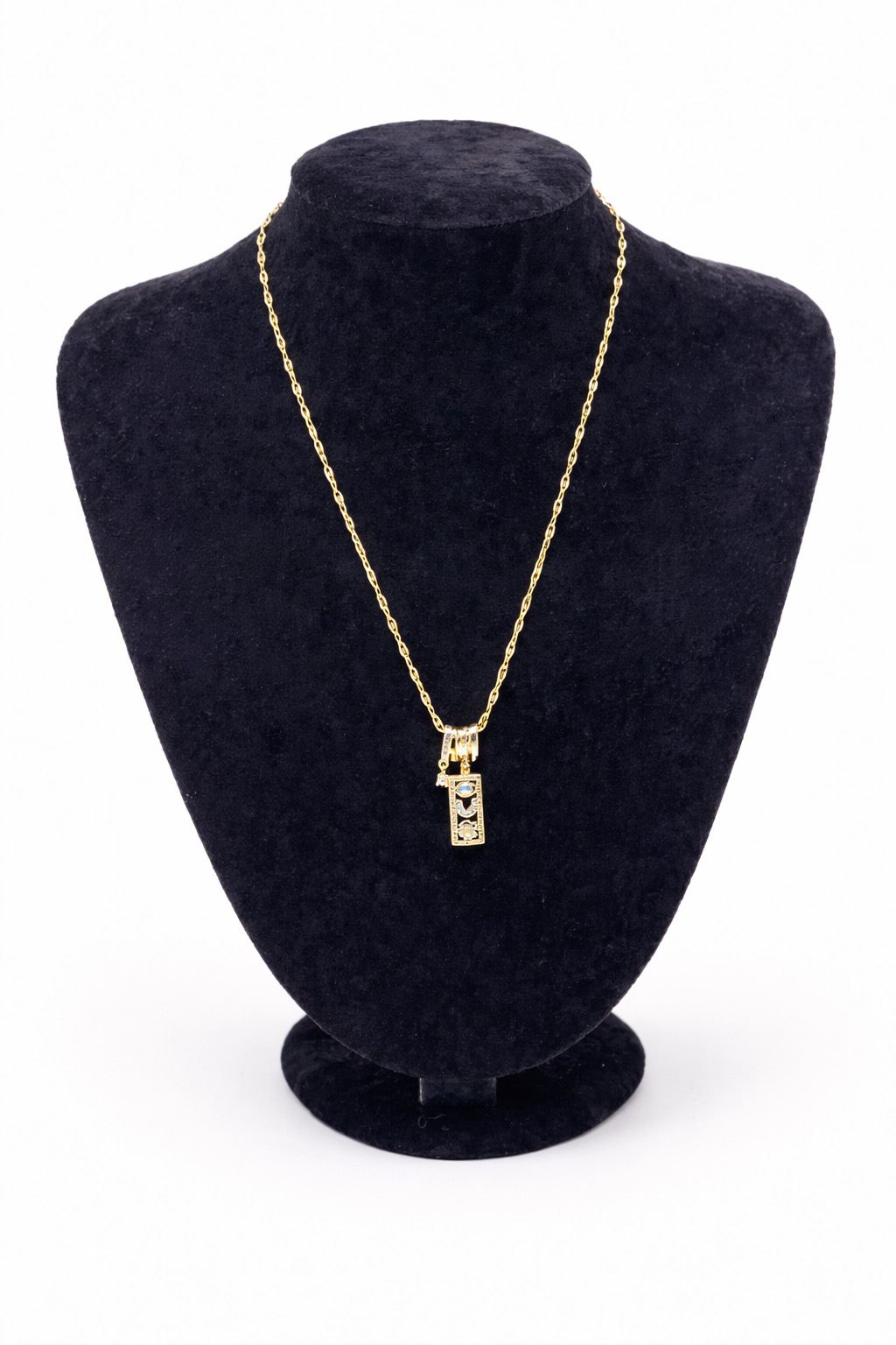 Altın Renk Minimal Figürlü Çelik Kolye