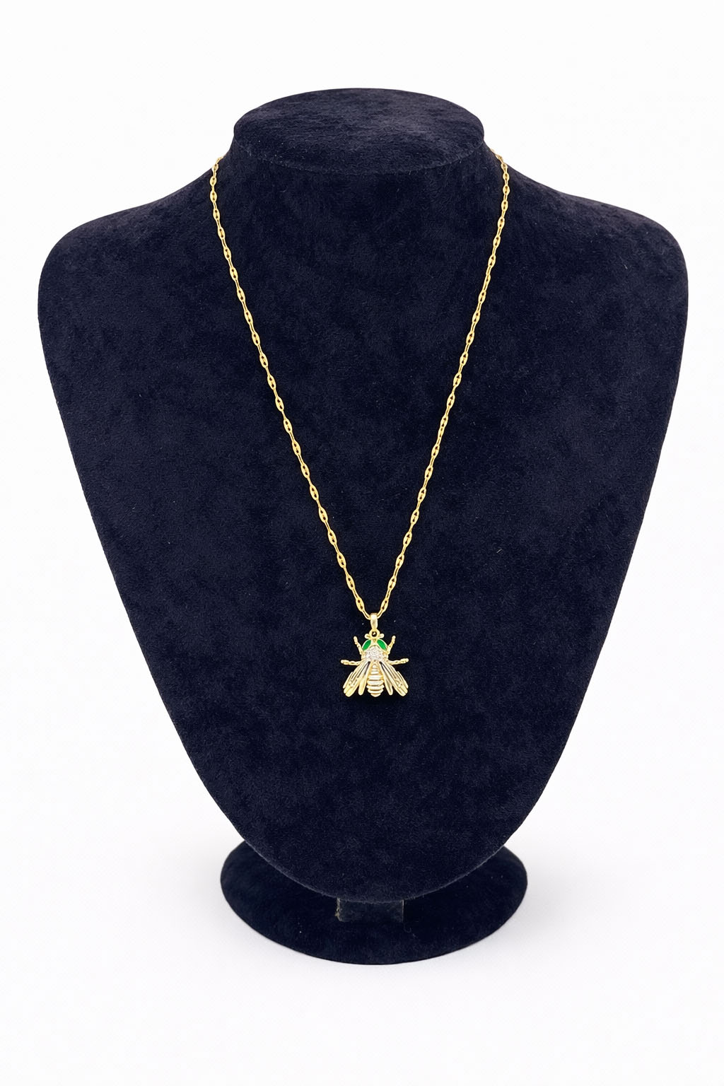 Altın Renk Çelik Arı Figürlü Kolye