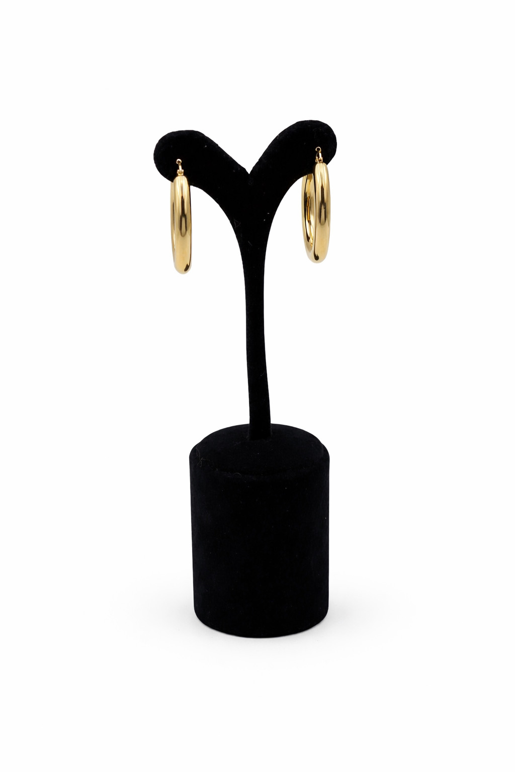 Altın Renk Parlak Halka Çelik Kadın Küpe