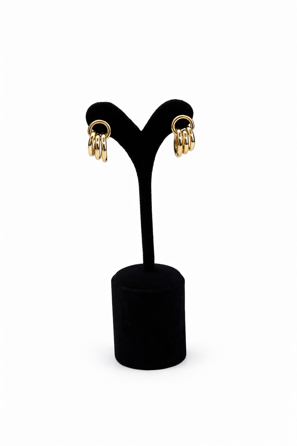 Altın Renk Çok Halkalı Çelik Kadın Küpe