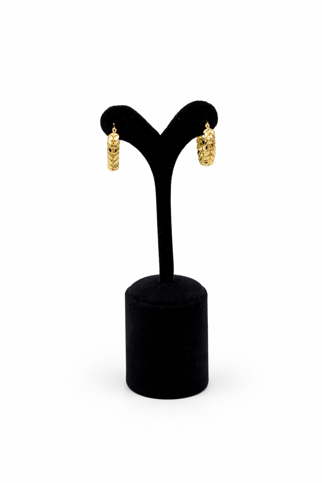 Örgü Dokulu Çelik Halka Küpe