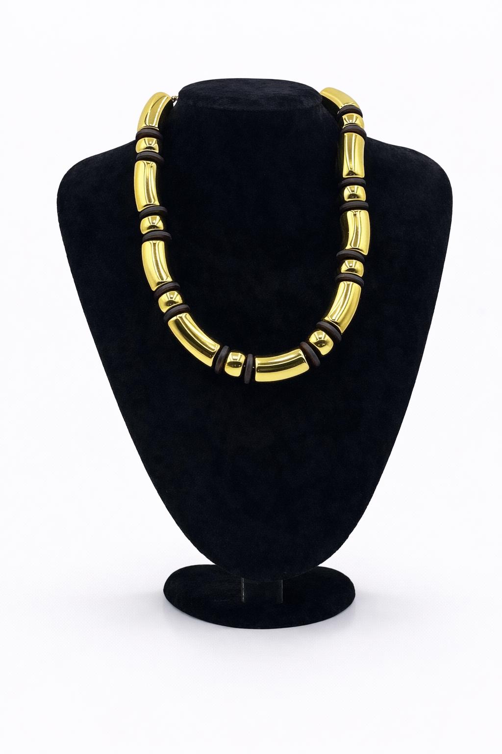 Altın Renk Metal Boncuklu Kolye