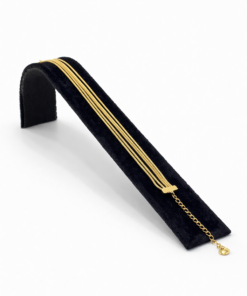 Çoklu Düz Zincir Altın Renk Çelik Bileklik