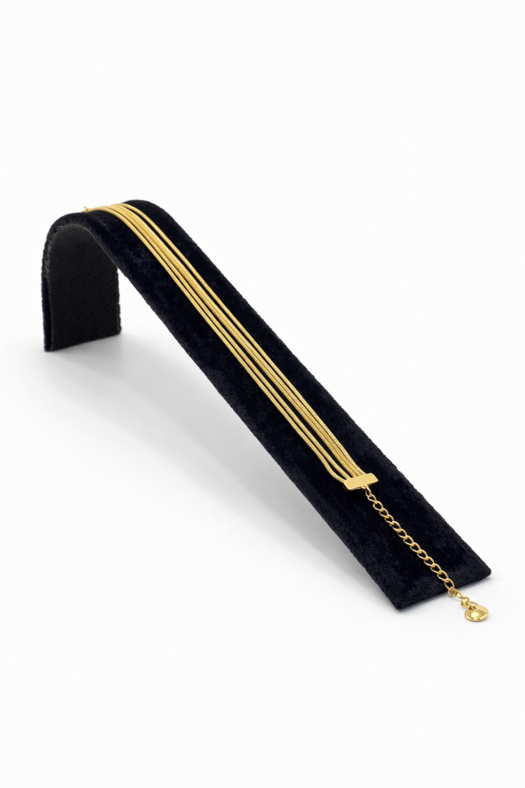 Çoklu Düz Zincir Altın Renk Çelik Bileklik