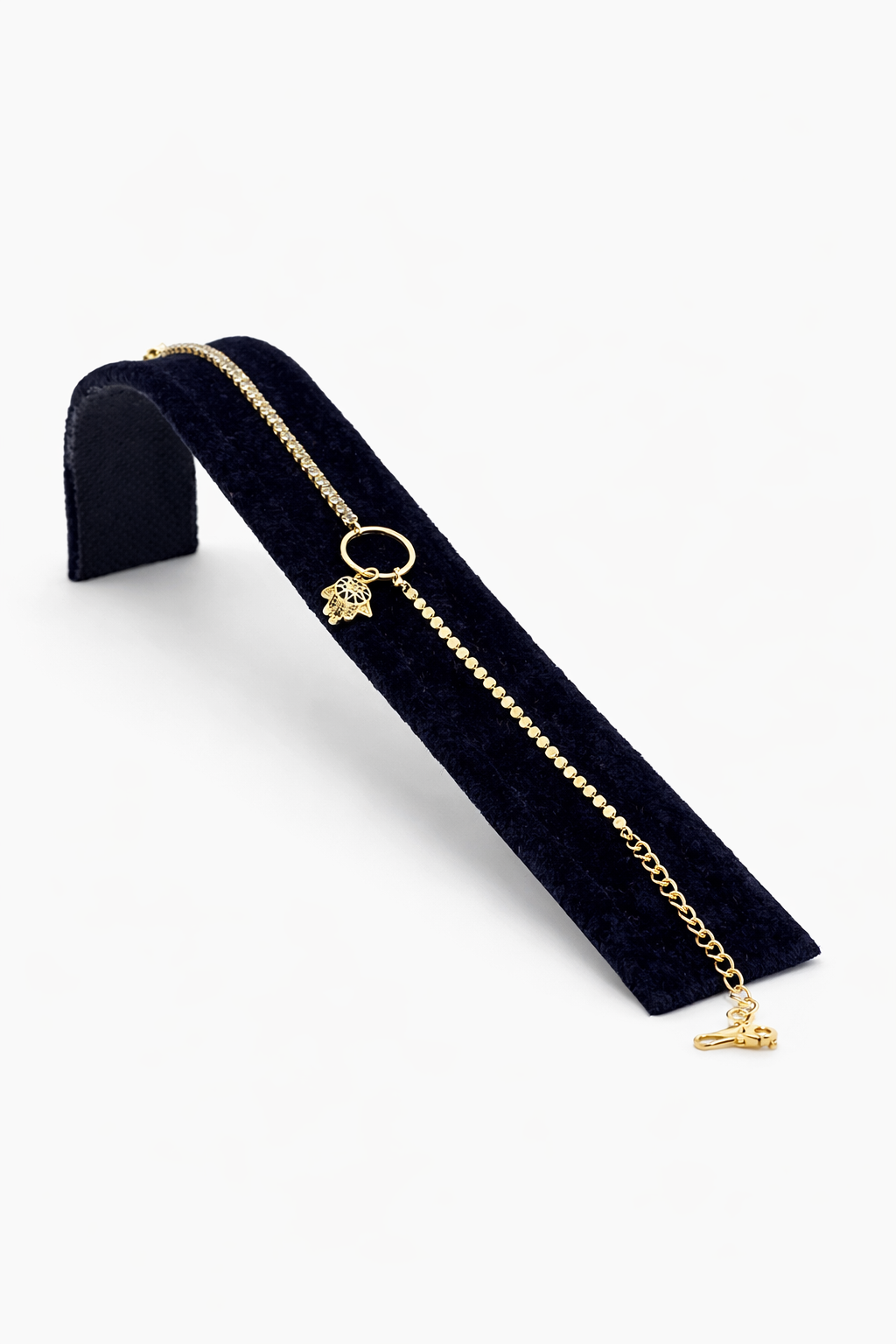 Altın Renk Fatma Ana Eli Detaylı Çelik Bileklik