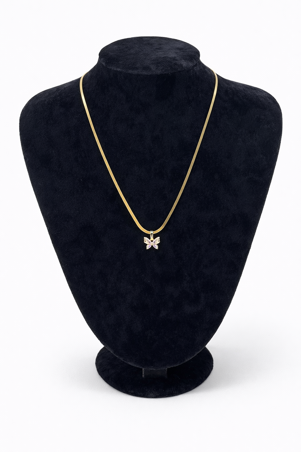 Altın Renk Fiyonk Figürlü Çelik Kolye