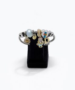 Harf Detaylı Figürlü Gümüş Renk Çelik Charm Bileklik