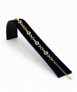 Küçük Nazar Figürlü Altın Renk Çelik Bileklik