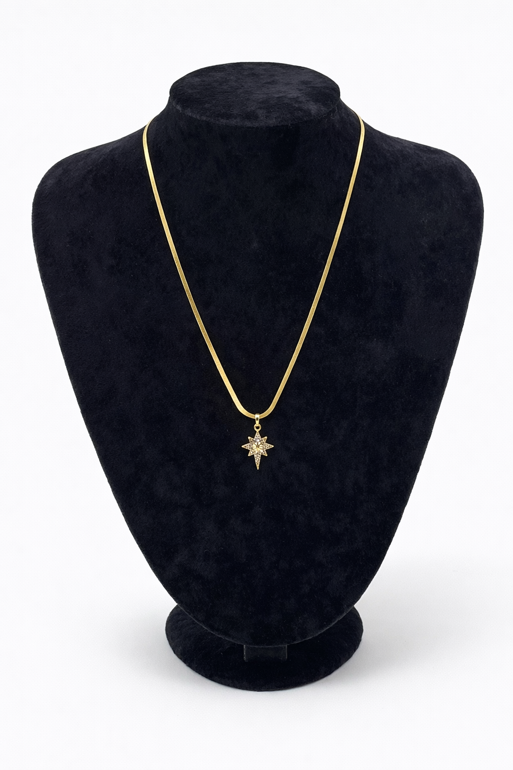 Altın Renk Kuzey Yıldızı Figürlü Çelik Kolye