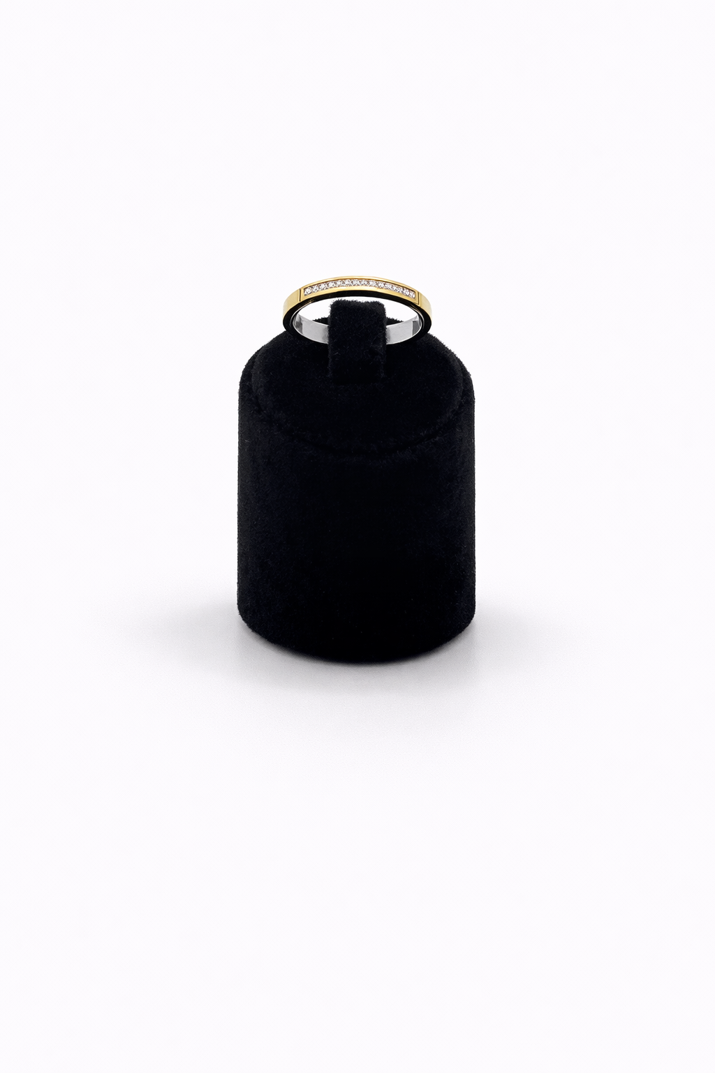 Taş Detaylı Minimal Altın Renk Çelik Alyans Yüzük