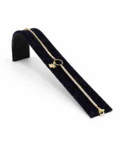 Zirkon Taşlı Yıldız Figürlü Su Yolu Altın Renk Çelik Bileklik