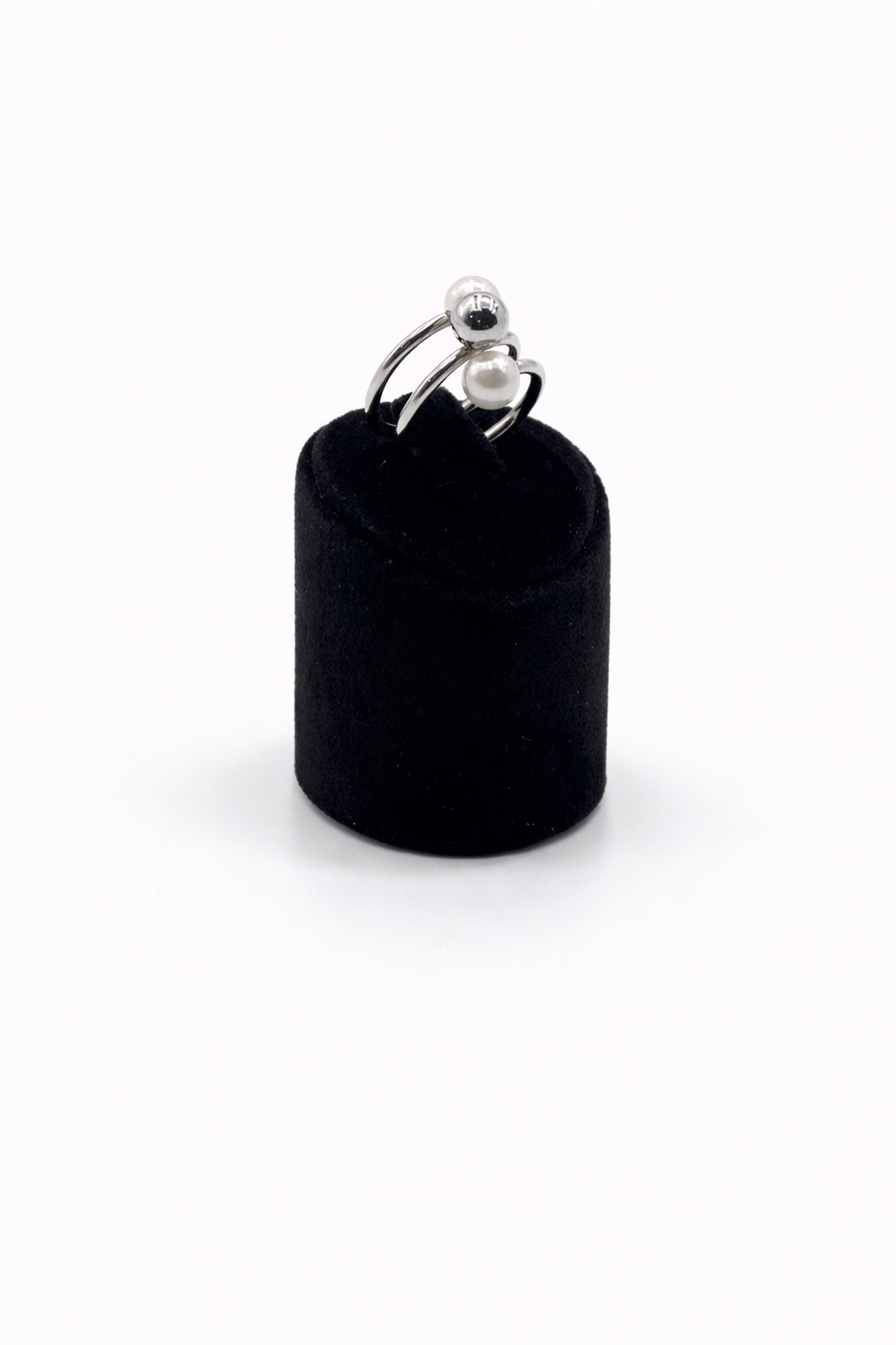 İnci Detaylı Modern Gümüş Renk Çelik Yüzük