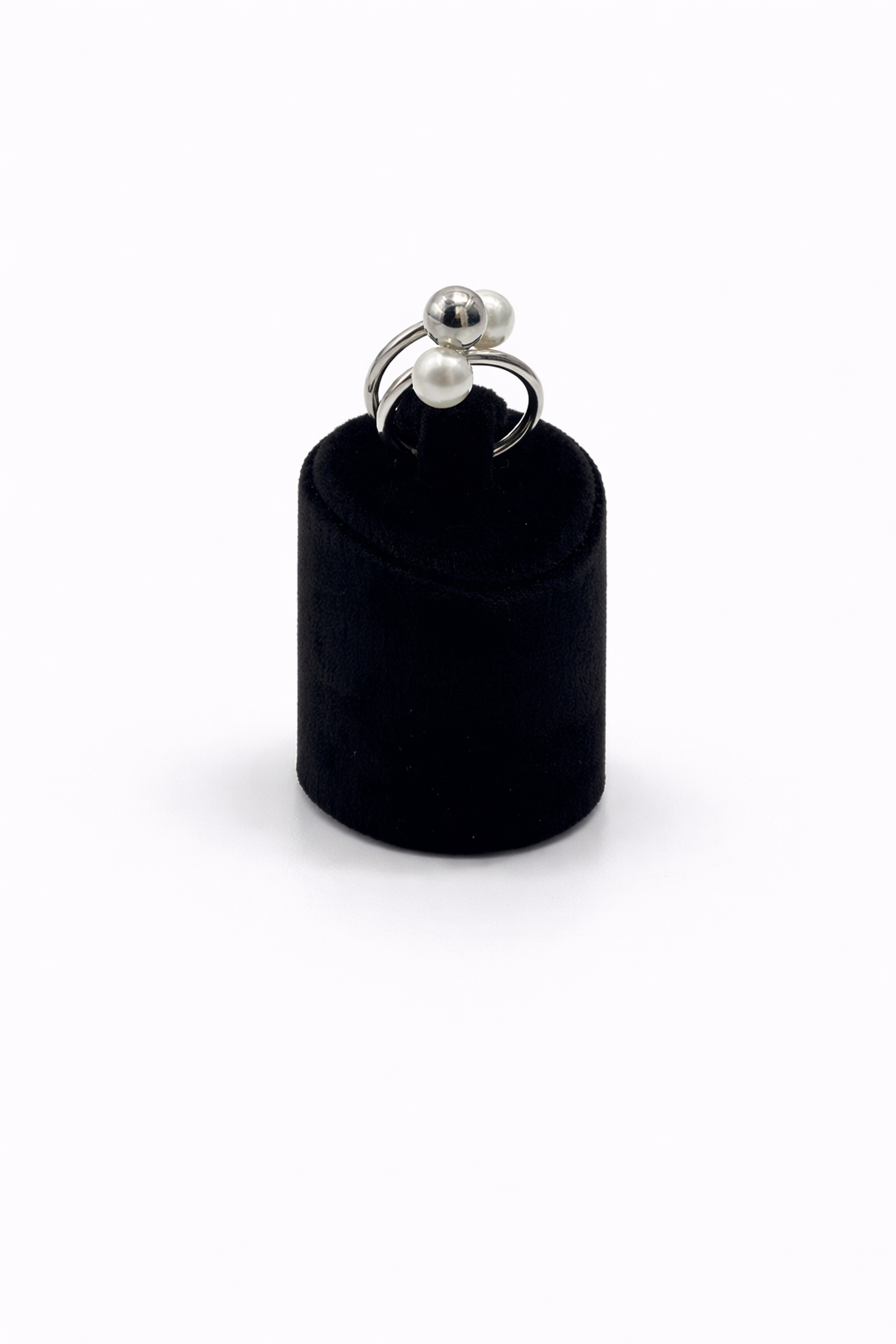 İnci Detaylı Modern Gümüş Renk Çelik Yüzük