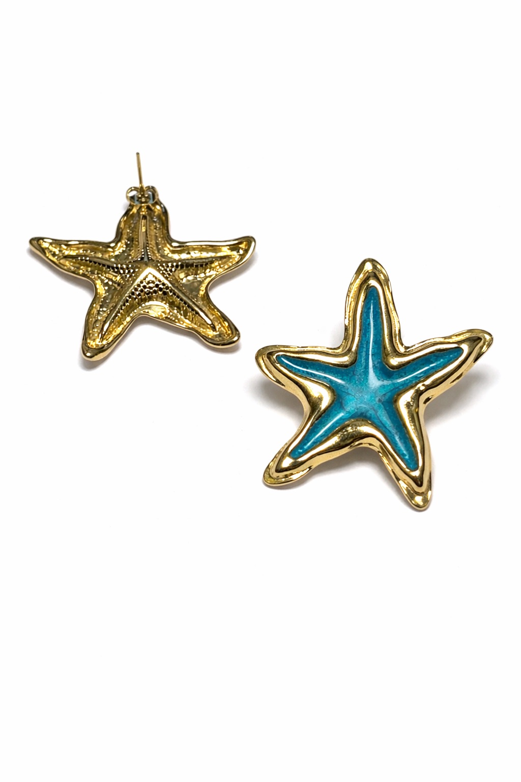 Altın Renk Mineli Çelik Yıldız Küpe