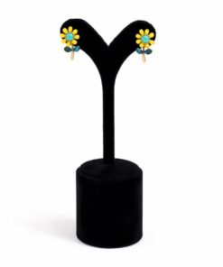 Çiçek Formlu Lak Kaplama Bijuteri Küpe