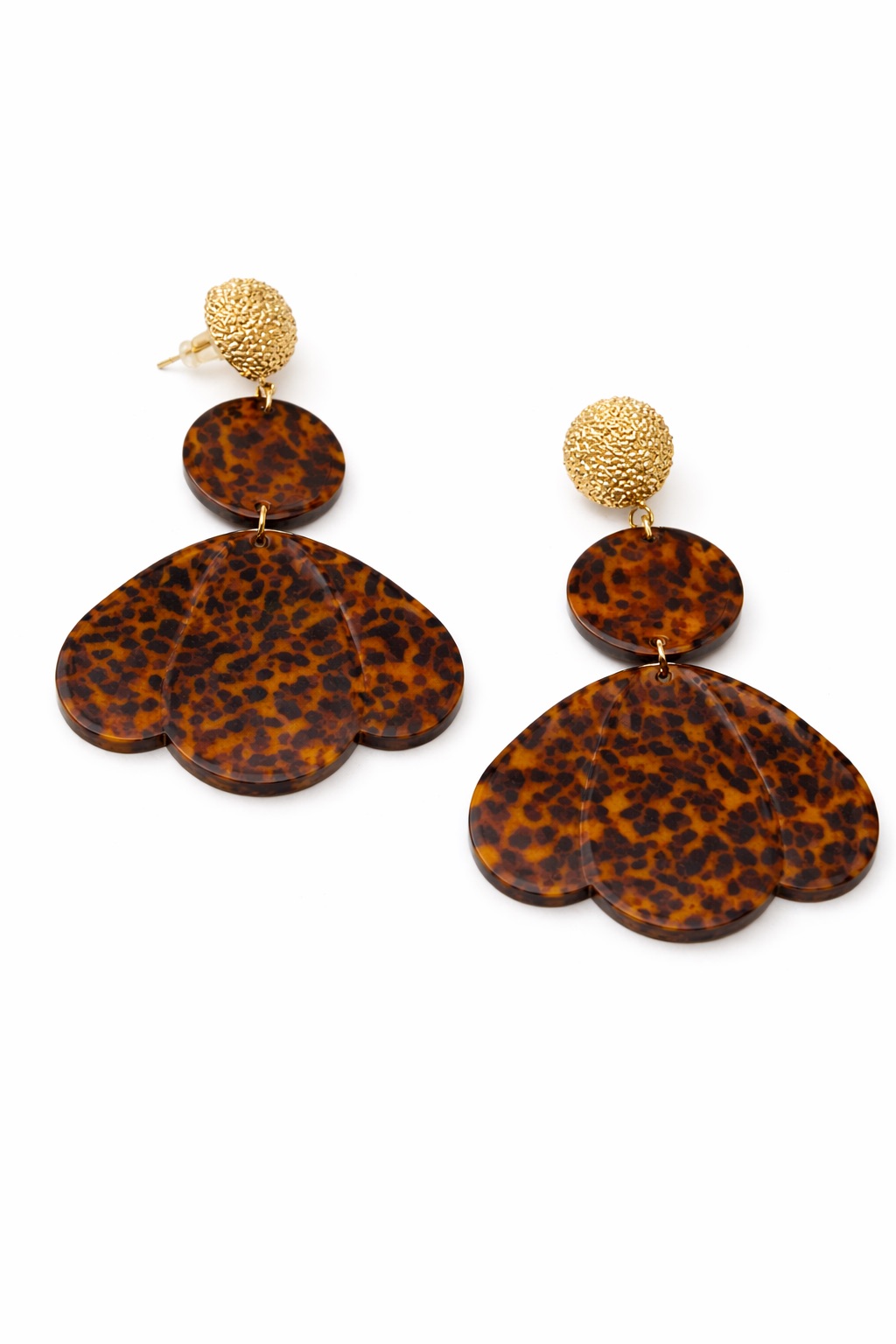 Leopar Desenli Lak Kaplama Akrilik Küpe