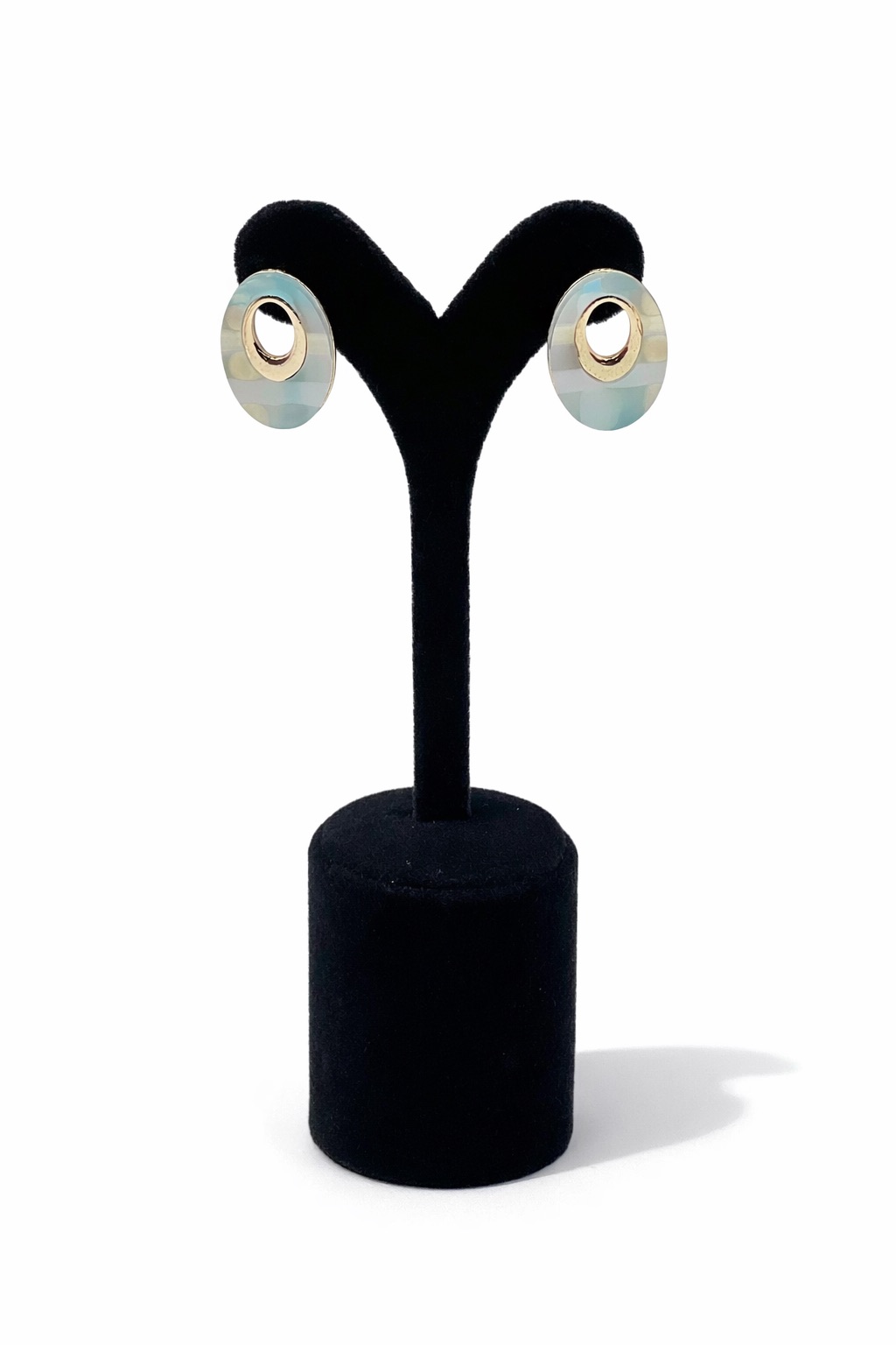 Lak Kaplama Akrilik Oval Bijuteri Küpe