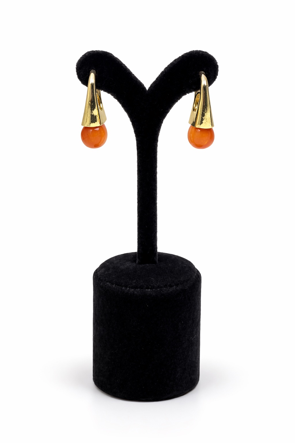 Altın Renk Lak Kaplama Yarım Kubbe Akrilik Küpe