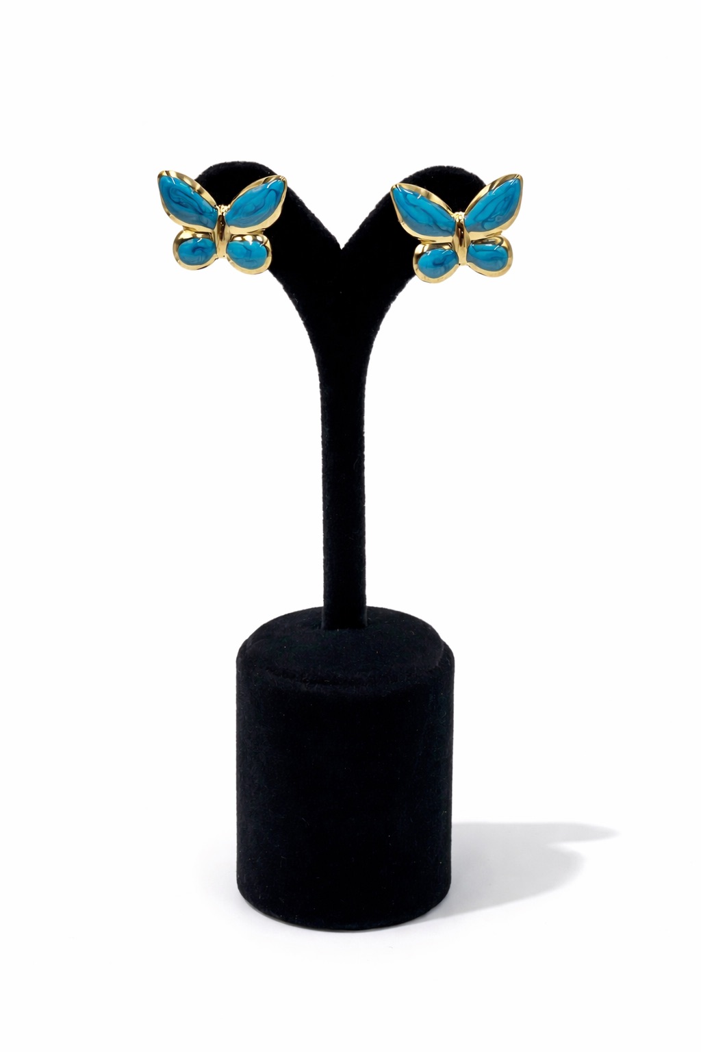 Lak Altın Kaplamalı Renkli Mineli Bijuteri Küpe