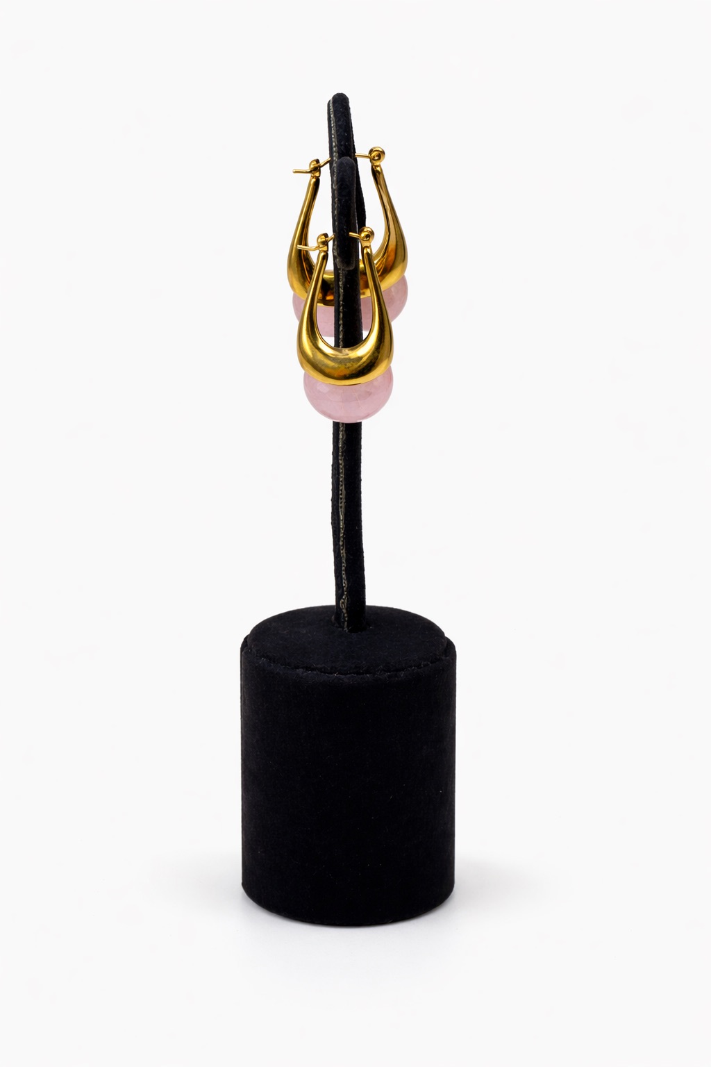 Altın Renk Çelik Gövdeli Renkli Akrilik Yarım Kubbe Halka Küpe