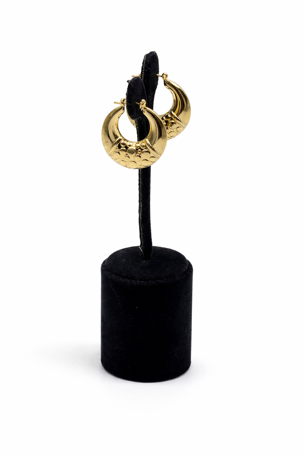 Altın Renk Bombeli Halka Çelik Küpe