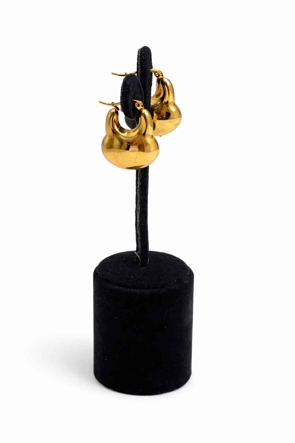 Altın Renk Bombeli Sallantılı Çelik Küpe