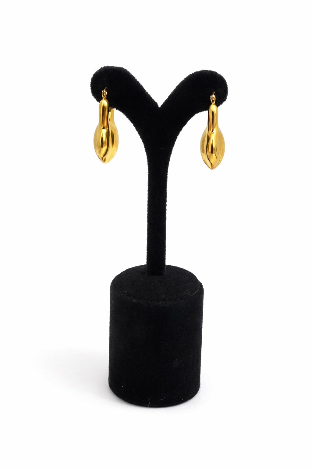 Altın Renk Bombeli Sallantılı Çelik Küpe