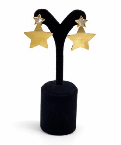 Altın Renk Yıldız Sallantılı Çelik Küpe