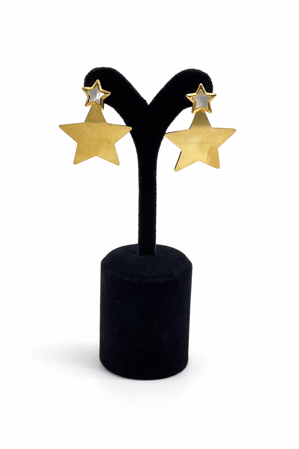 Altın Renk Yıldız Sallantılı Çelik Küpe