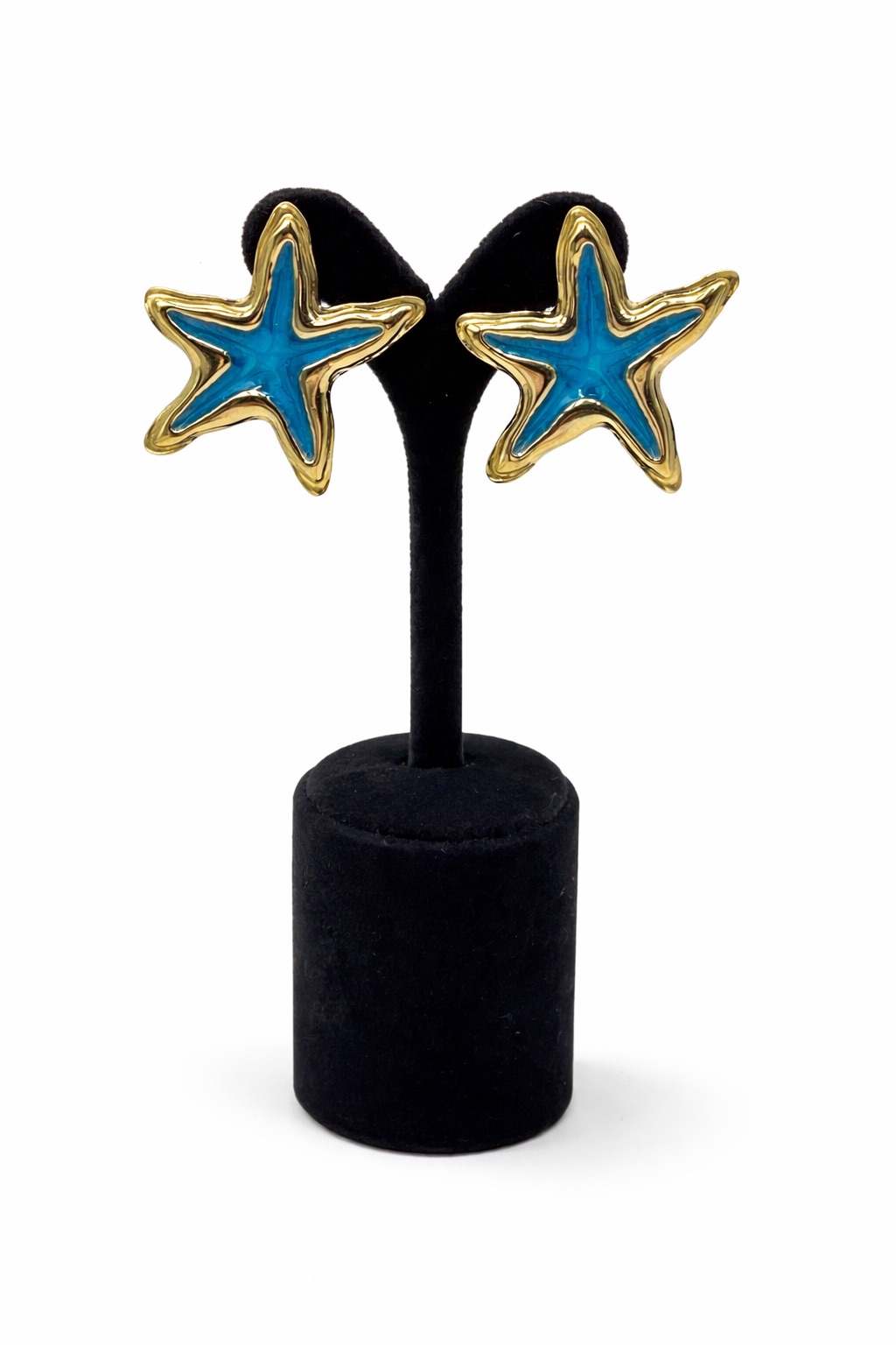 Altın Renk Mineli Çelik Yıldız Küpe