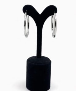 Gümüş Renk Çelik Büyük Kalın Halka Küpe