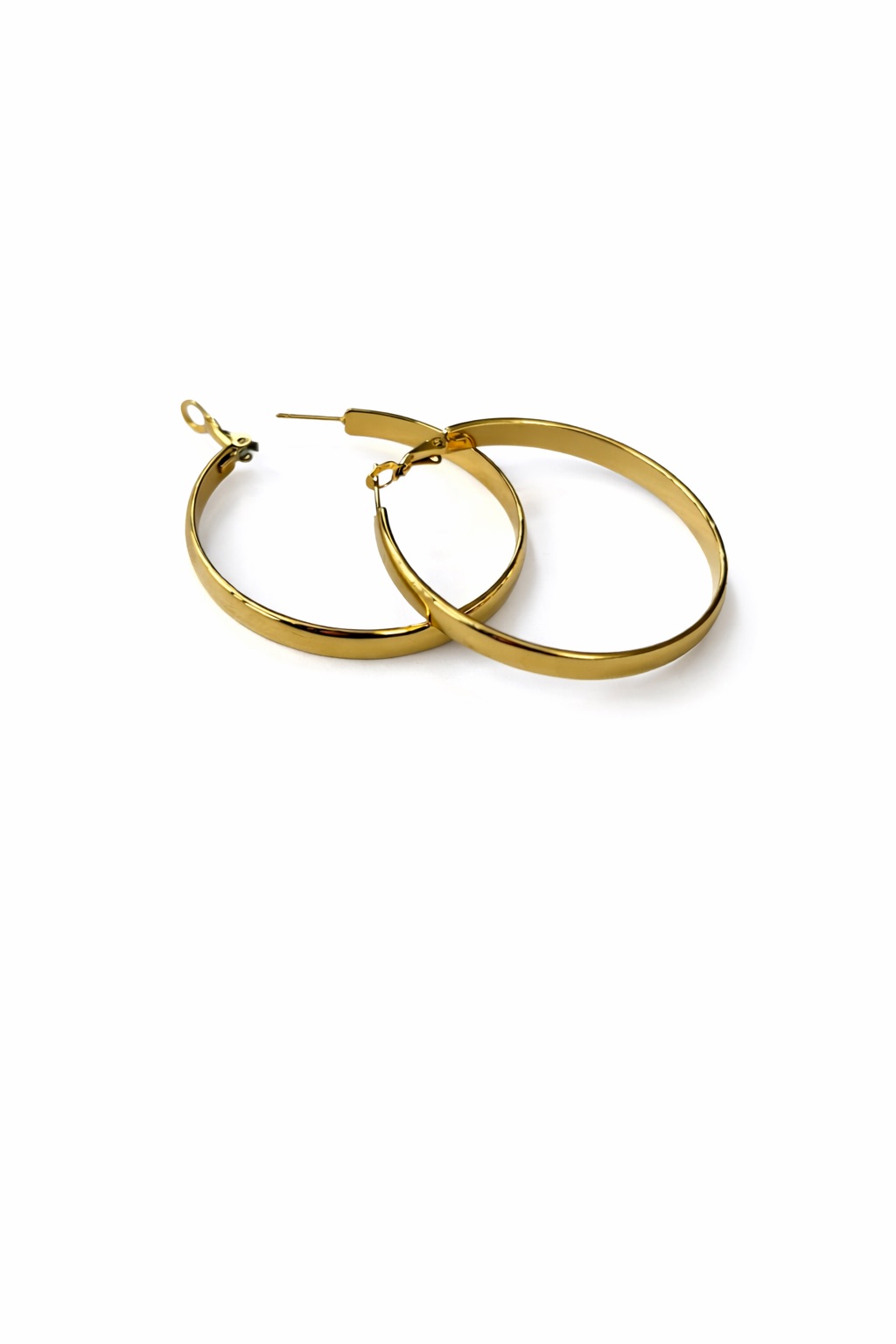 Altın Renk Kalın Çelik Halka Küpe