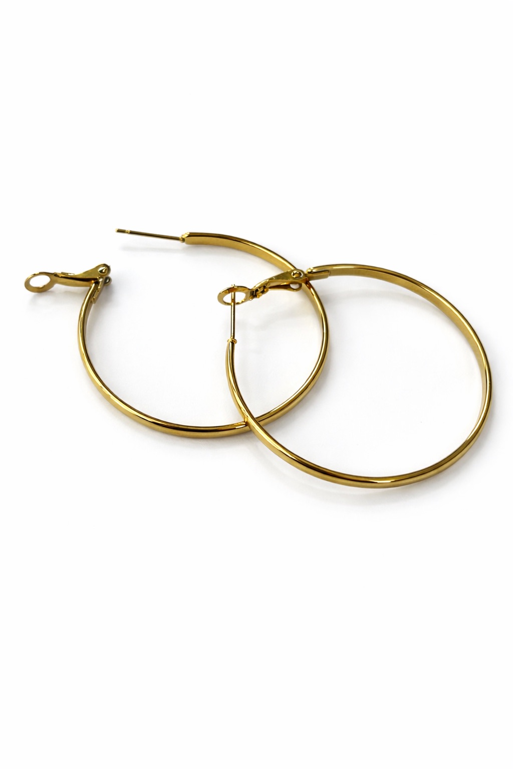 Altın Renk Orta Kalın Çelik Halka Küpe