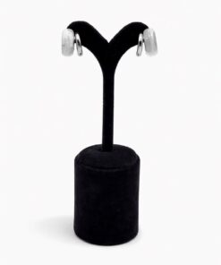 Gümüş Renk Beyaz Mermer Desenli Çelik Halka Küpe