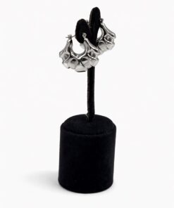 Gümüş Renk Bombeli Çelik Halka Küpe