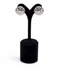 Gümüş Renk Örgü Desenli Yuvarlak Çelik Küpe