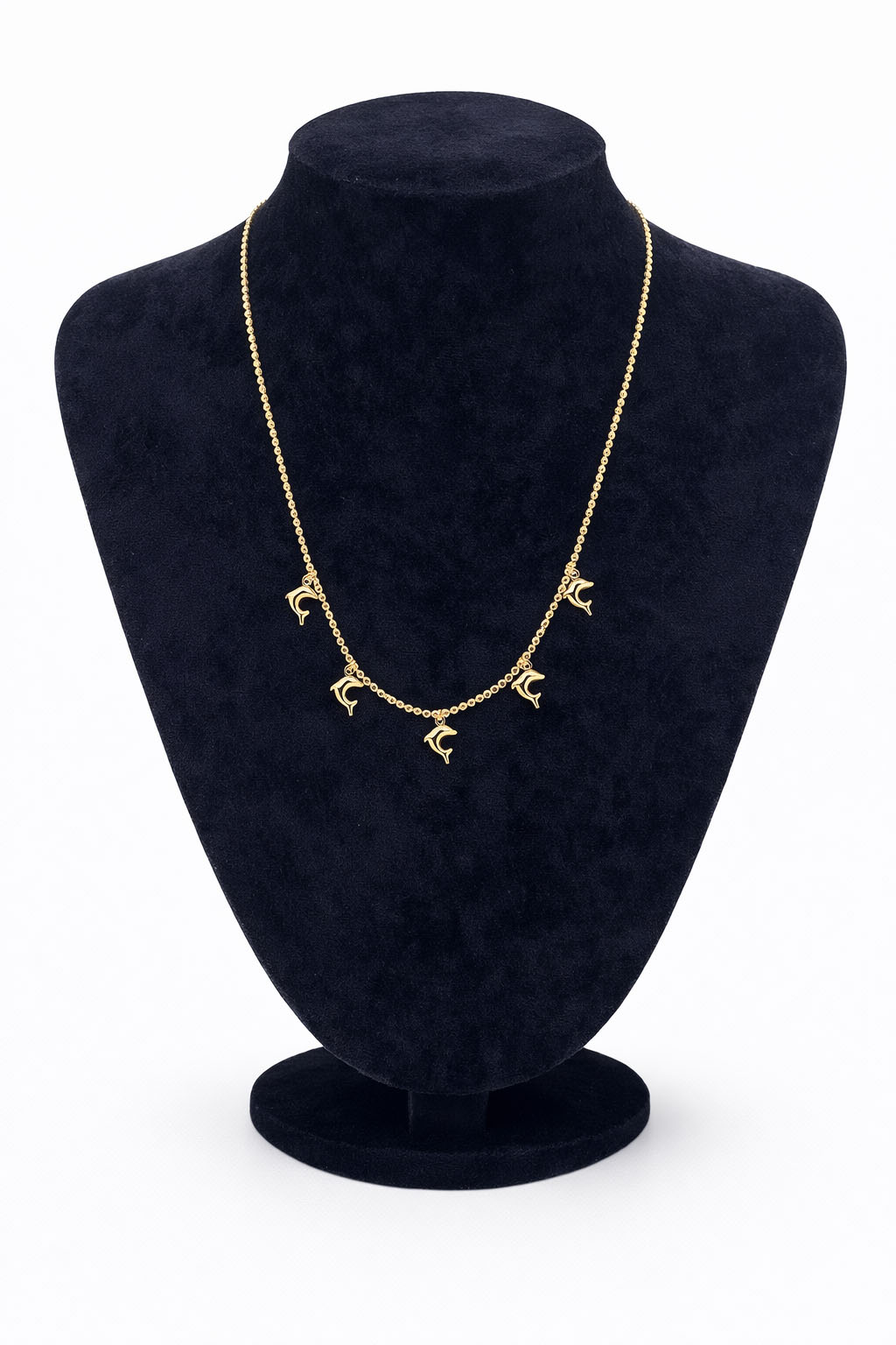 Altın Renk Çoklu Yunus Figürlü Çelik Kolye