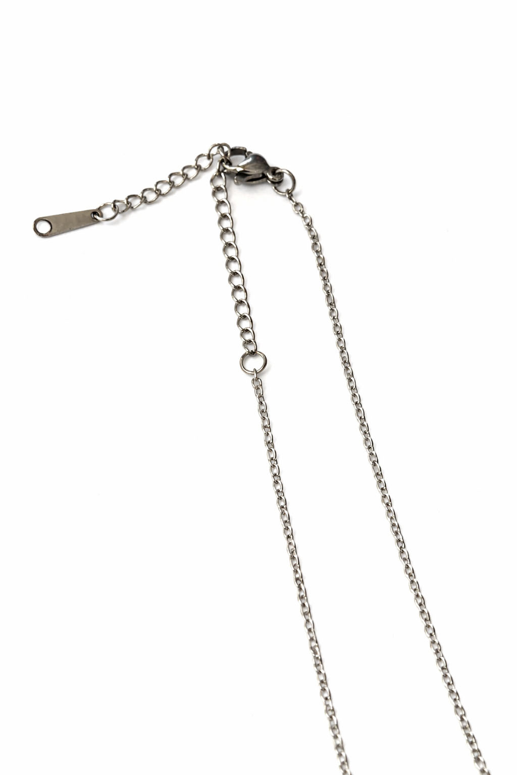 Yuvarlak Pembe Renk Taşlı Çelik Kolye