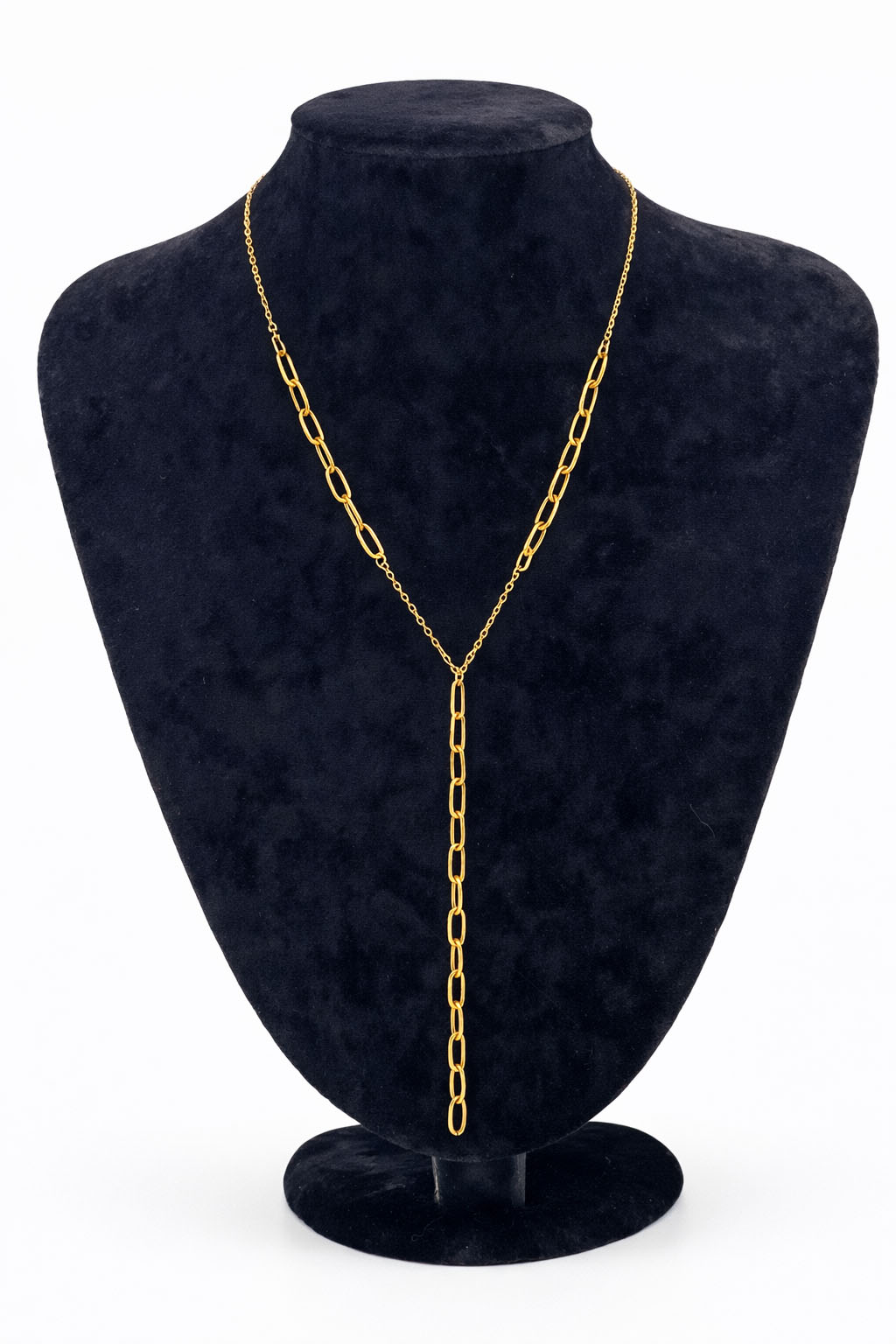 Altın Renk Büyük Halka Zincirli Y Model Çelik Kolye