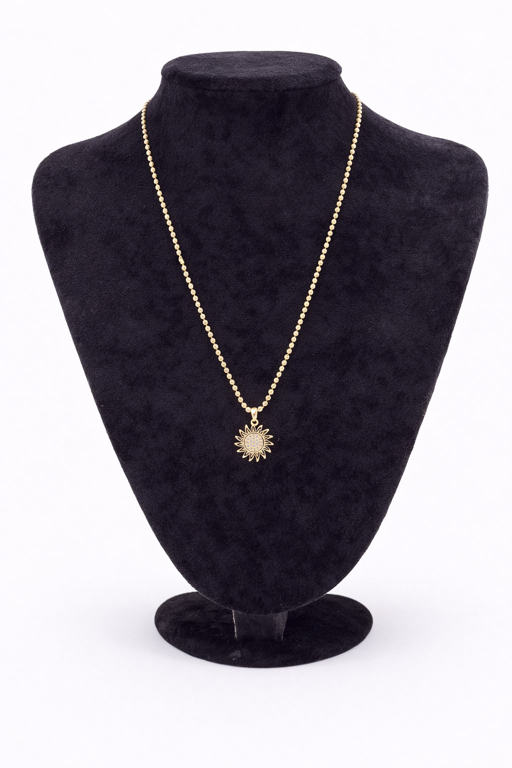 Altın Renk Zirkon Taşlı Güneş Figürlü Çelik Kolye Altın Renk Zirkon Taşlı Güneş Figürlü Çelik Kolye